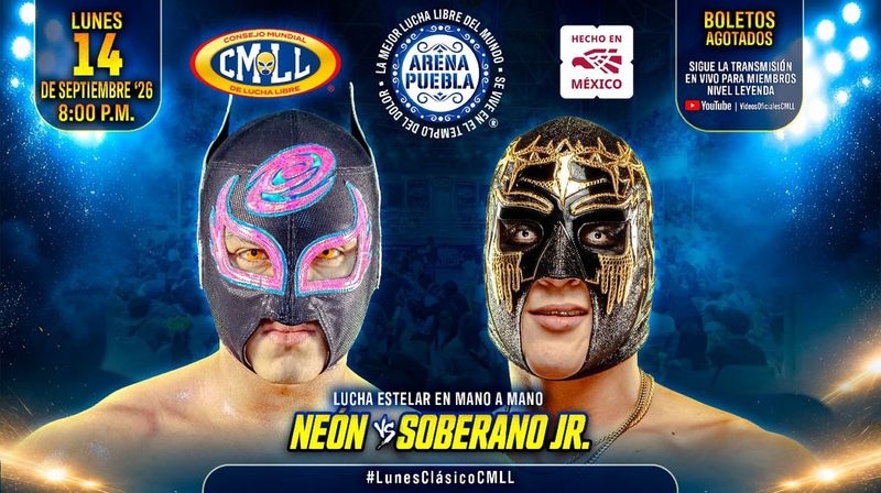 نتائج عرض CMLL Lunes Clásico (22 سبتمبر 2026): فوز نيون في الحدث الرئيسي