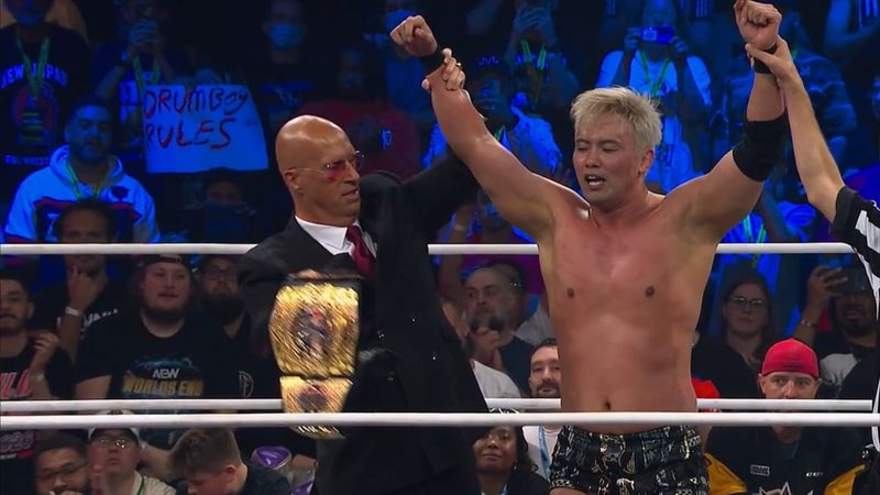 كازوتشيكا أوكادا يحتفظ ببطولة AEW الدولية أمام توماسو تشامبا في عرض AEW All Out