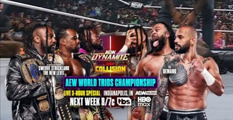 الدفاع عن بطولة العالم للزوجي الثلاثي في عرض AEW Dynamite وعرض AEW Collision القادم