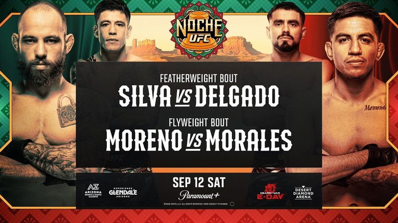 نتائج عرض Noche UFC 4 (13 سبتمبر 2026): جان سيلفا يخضع ديلغادو.. وتألق مورينو