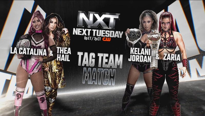لا كاتالينا وثيا هيل تواجهان كيلاني جوردان وزاريا ضمن مواجهات عرض WWE NXT القادم
