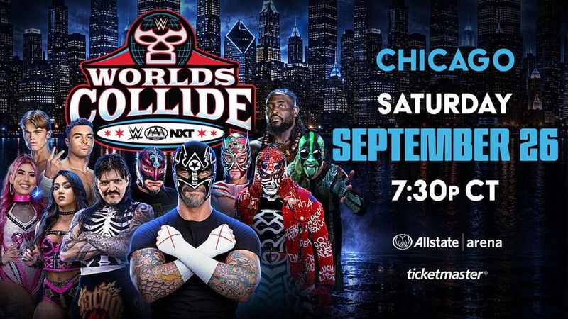 نتائج عرض WWE x AAA Worlds Collide (26 سبتمبر 2026): فوز فريق سي ام بانك وري ميستيريو وإل غراندي أمريكانو في الحدث الرئيسي