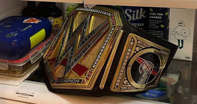 سامي زين يستوحي حيلة سي ام بانك الشهيرة ويضع بطولة WWE في ثلاجته