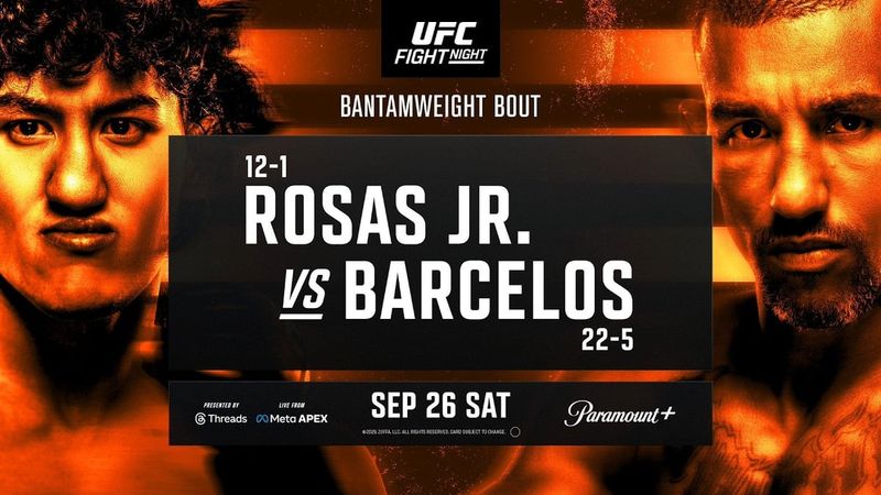نتائج عرض UFC Fight Night: راؤول روزاس جونيور ضد راوني بارسيلوس (26 سبتمبر 2026)