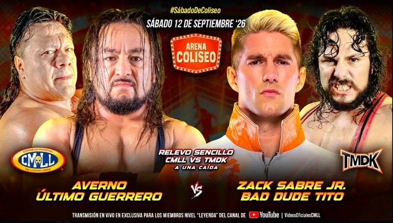 نتائج عرض CMLL Sábado De Coliseo (13 سبتمبر 2026): فوز مثير لنجوم تي إم دي كيه وتيسا بلانشارد