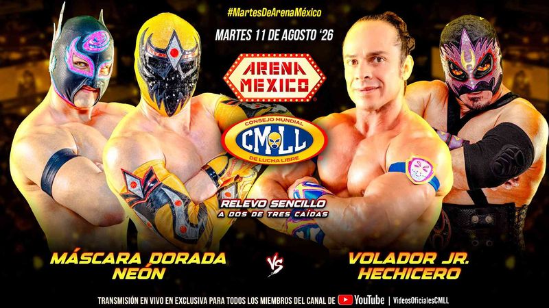 نتائج عرض CMLL Martes de Arena Mexico (11 أغسطس 2026): فولادور جونيور وهيتشيسيرو يطيحان بـ Sky Team وعودة روجيدو